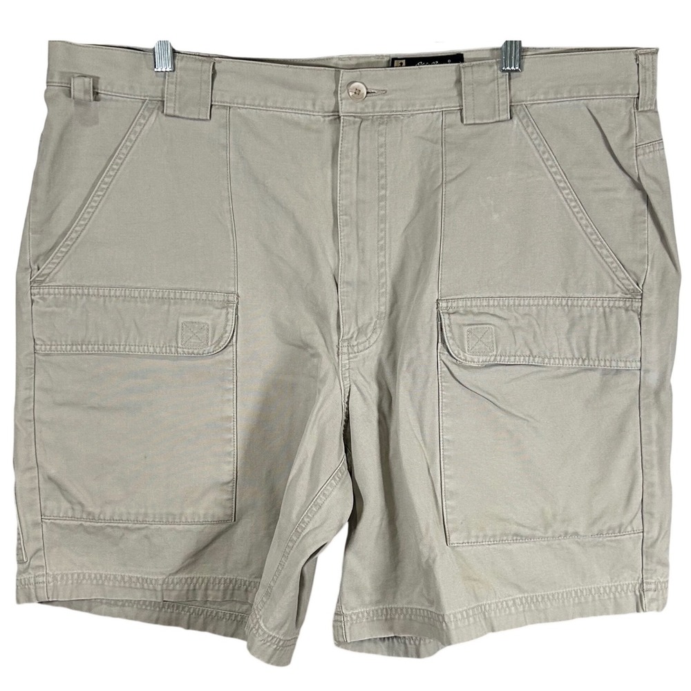 Eddie Bauer Legend Field Shorts Mens 40 Khaki Tan Cotton Canvas Cargo Hiking